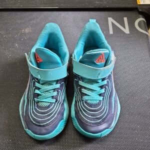 Nike Kids Navy and Teal Athletic Sneakers with Coral Accents